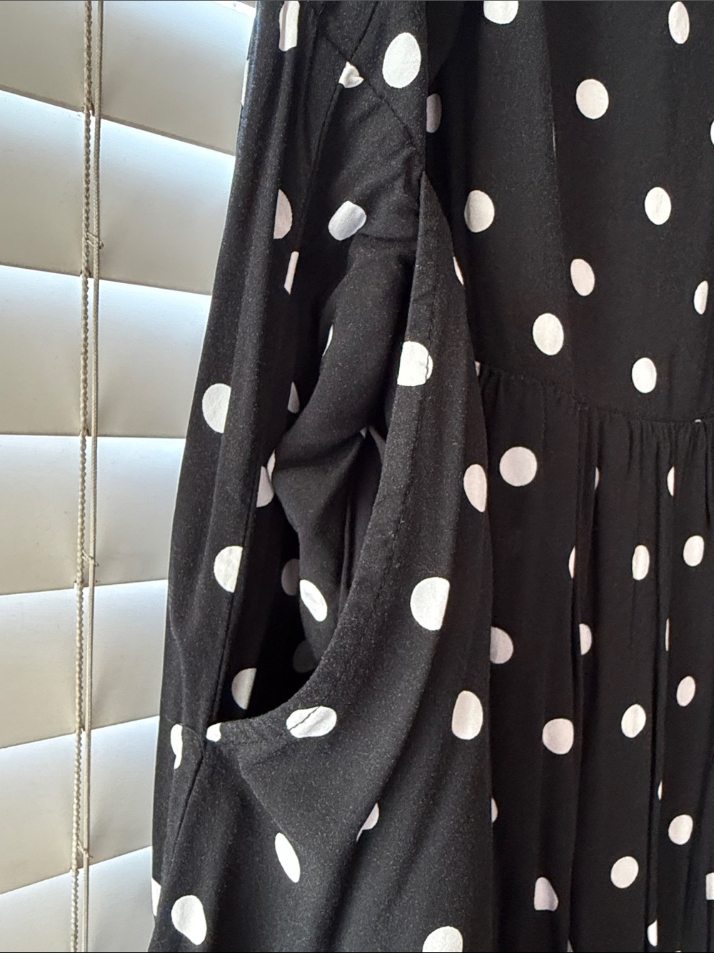 Old Navy Black and White Polka Dot Midi Dress - Picture 3 of 6